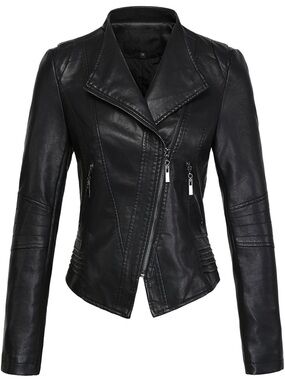 Black Faux Leather Moto Jacket